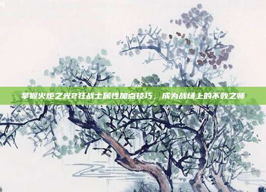 掌握火炬之光2狂战士属性加点技巧，成为战场上的不败之师