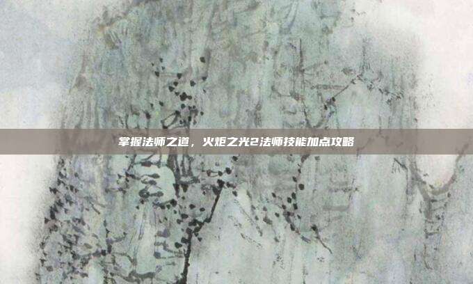 掌握法师之道，火炬之光2法师技能加点攻略