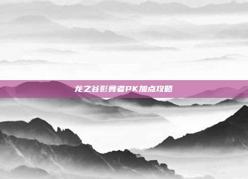 龙之谷影舞者PK加点攻略