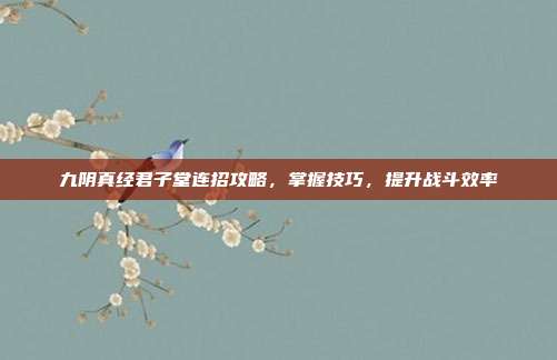 九阴真经君子堂连招攻略，掌握技巧，提升战斗效率