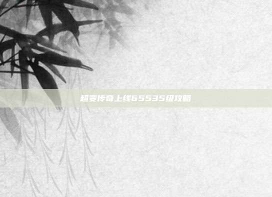 超变传奇上线65535级攻略