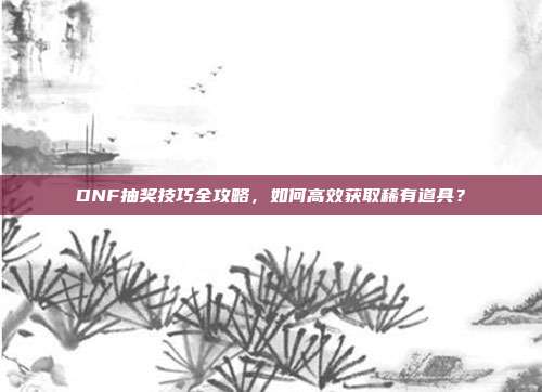 DNF抽奖技巧全攻略，如何高效获取稀有道具？