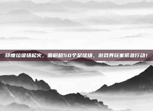 印度垃圾场起火，面积超50个足球场，游戏界玩家紧急行动！
