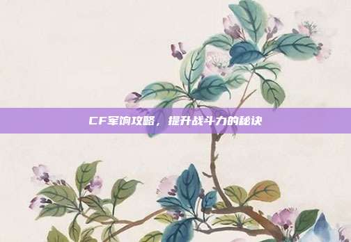 CF军饷攻略，提升战斗力的秘诀