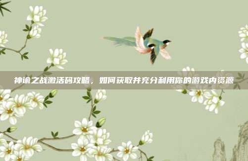神谕之战激活码攻略，如何获取并充分利用你的游戏内资源