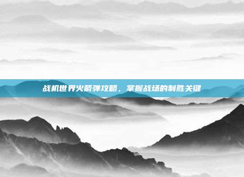 战机世界火箭弹攻略，掌握战场的制胜关键