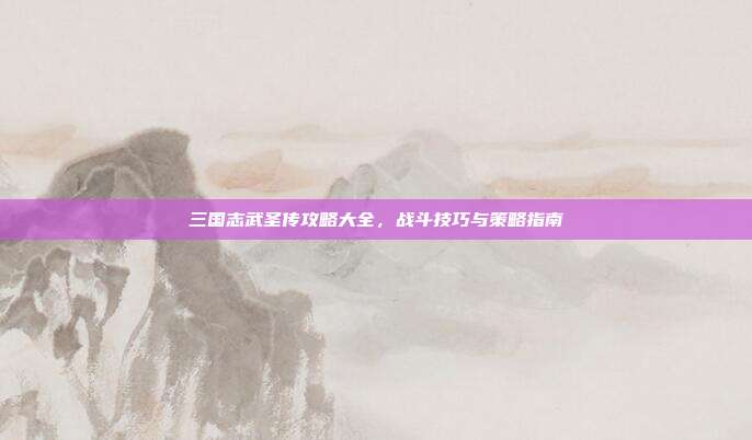 三国志武圣传攻略大全，战斗技巧与策略指南