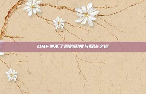 DNF进不了图的困扰与解决之道