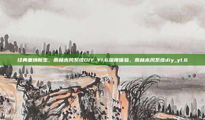 经典重焕新生，雨林木风系统DIY_Y1.6深度体验，雨林木风系统diy_y1.6