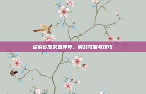 探索梦想家园传奇,游戏攻略与技巧