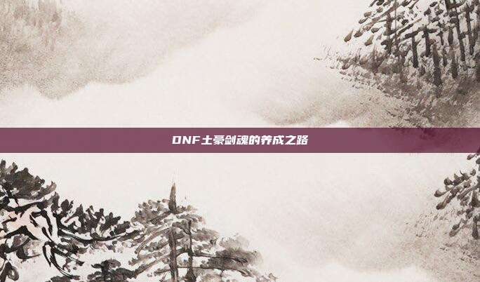 DNF土豪剑魂的养成之路