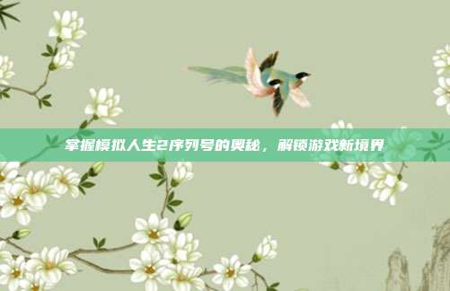 掌握模拟人生2序列号的奥秘,解锁游戏新境界