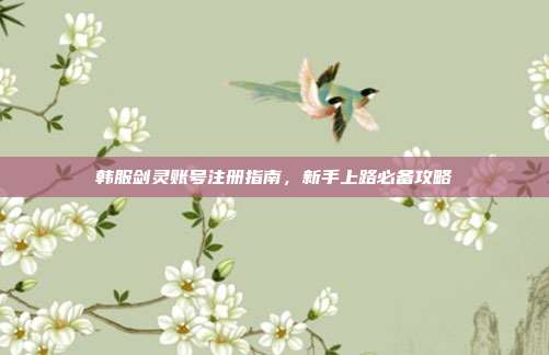 韩服剑灵账号注册指南，新手上路必备攻略