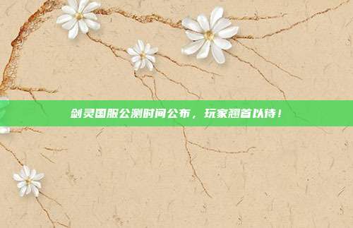 剑灵国服公测时间公布，玩家翘首以待！