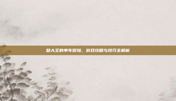 鼠大王的单车冒险,游戏攻略与技巧全解析