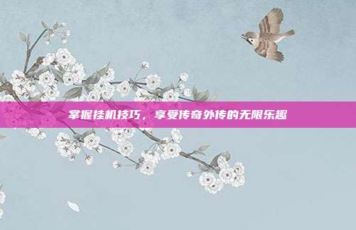 掌握挂机技巧，享受传奇外传的无限乐趣