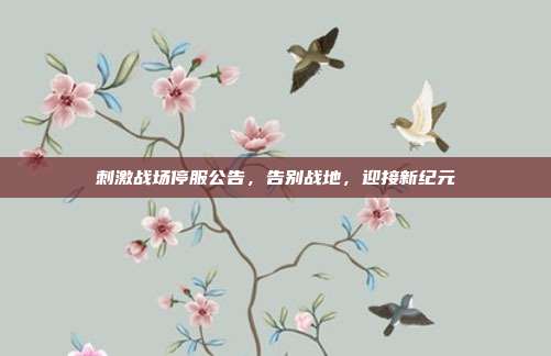 刺激战场停服公告,告别战地,迎接新纪元
