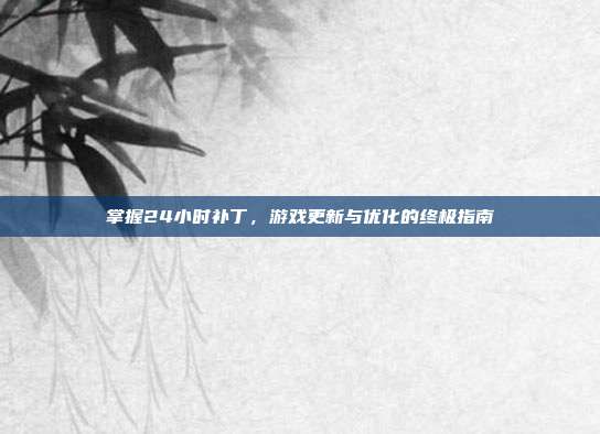 掌握24小时补丁,游戏更新与优化的终极指南