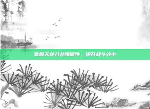 掌握天龙八卦牌属性,提升战斗效率