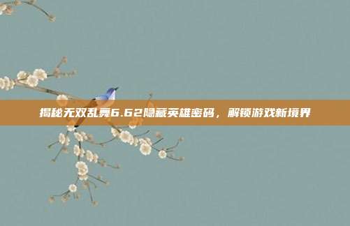 揭秘无双乱舞6.62隐藏英雄密码,解锁游戏新境界