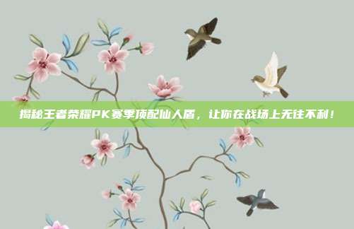 揭秘王者荣耀PK赛季顶配仙人盾，让你在战场上无往不利！