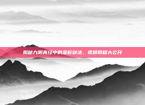 揭秘九阴真经中的金蛇剑法,视频教程大公开