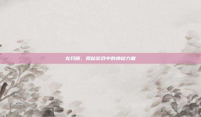 龙只顾，揭秘游戏中的神秘力量