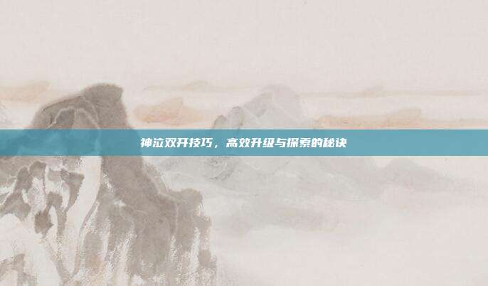 神泣双开技巧,高效升级与探索的秘诀