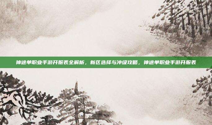 神途单职业手游开服表全解析，新区选择与冲级攻略，神途单职业手游开服表