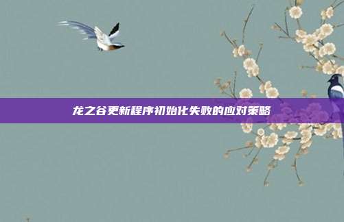 龙之谷更新程序初始化失败的应对策略