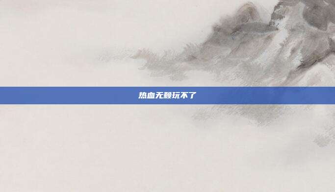 热血无赖玩不了