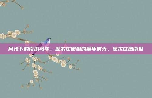 月光下的南瓜马车，摩尔庄园里的童年时光，摩尔庄园南瓜