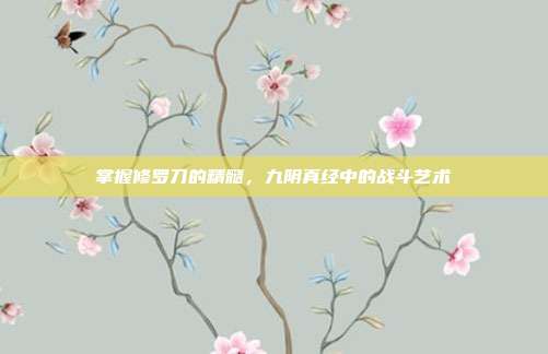 掌握修罗刀的精髓，九阴真经中的战斗艺术