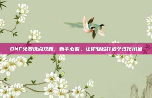 DNF免费洗点攻略,新手必看,让你轻松打造个性化角色