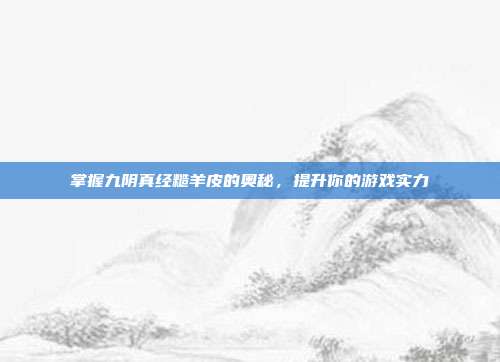 掌握九阴真经糙羊皮的奥秘,提升你的游戏实力