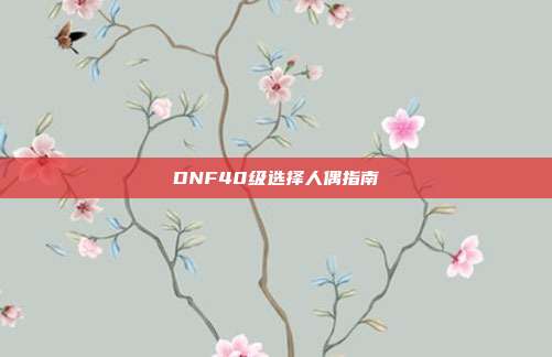 DNF40级选择人偶指南
