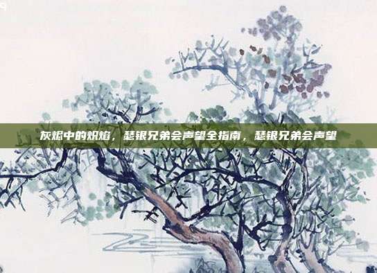 灰烬中的炽焰，瑟银兄弟会声望全指南，瑟银兄弟会声望