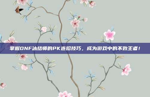 掌握DNF冰结师的PK连招技巧,成为游戏中的不败王者!