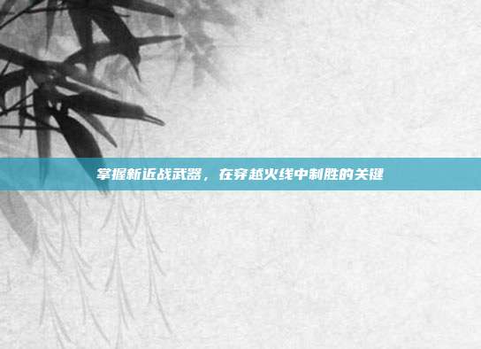 掌握新近战武器,在穿越火线中制胜的关键