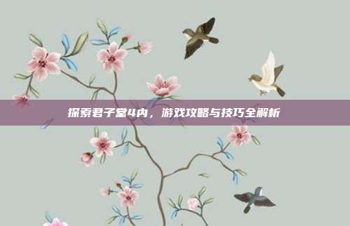探索君子堂4内,游戏攻略与技巧全解析