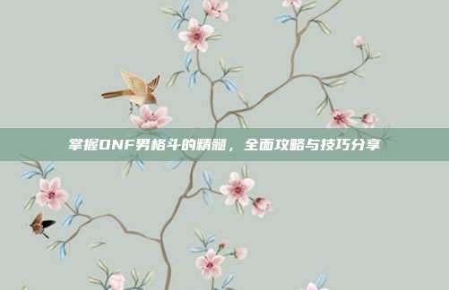 掌握DNF男格斗的精髓，全面攻略与技巧分享