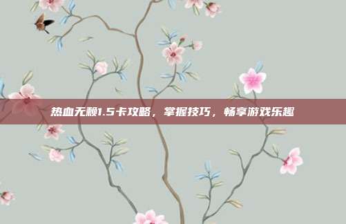 热血无赖1.5卡攻略,掌握技巧,畅享游戏乐趣