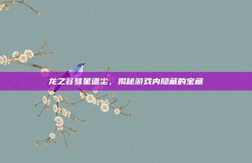 龙之谷彗星遗尘，揭秘游戏内隐藏的宝藏