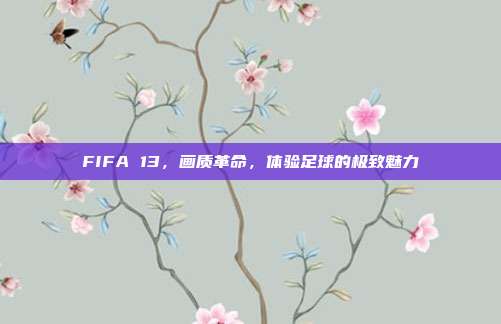 FIFA 13,画质革命,体验足球的极致魅力