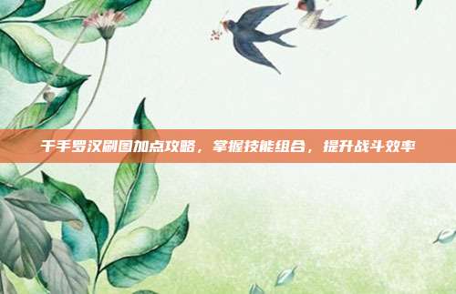 千手罗汉刷图加点攻略,掌握技能组合,提升战斗效率