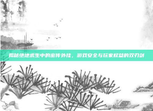 揭秘绝地求生中的密传外挂,游戏安全与玩家权益的双刃剑