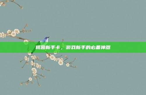 桃园新手卡,游戏新手的必备神器