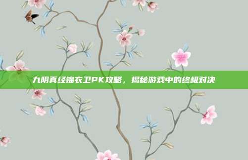 九阴真经锦衣卫PK攻略,揭秘游戏中的终极对决