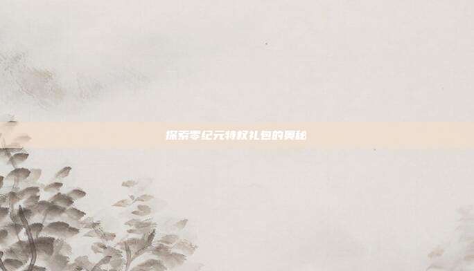 探索零纪元特权礼包的奥秘