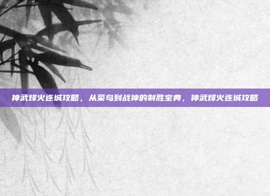 神武烽火连城攻略，从菜鸟到战神的制胜宝典，神武烽火连城攻略
